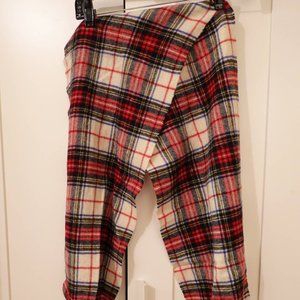 Muji red plaid scarf